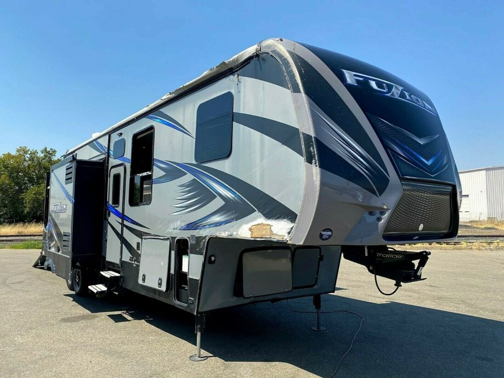 2016 KEYSTONE FUZION 345 FIFTH WHEEL TOY HAULER TRAILER RV 3 SLIDES ...